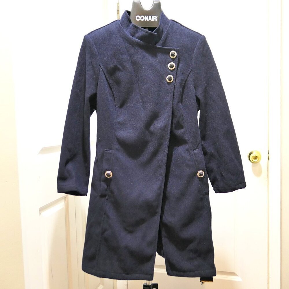 BloomChic Vintage Buttons Casual Solid Single-breasted Stand-Up Collar Coat
